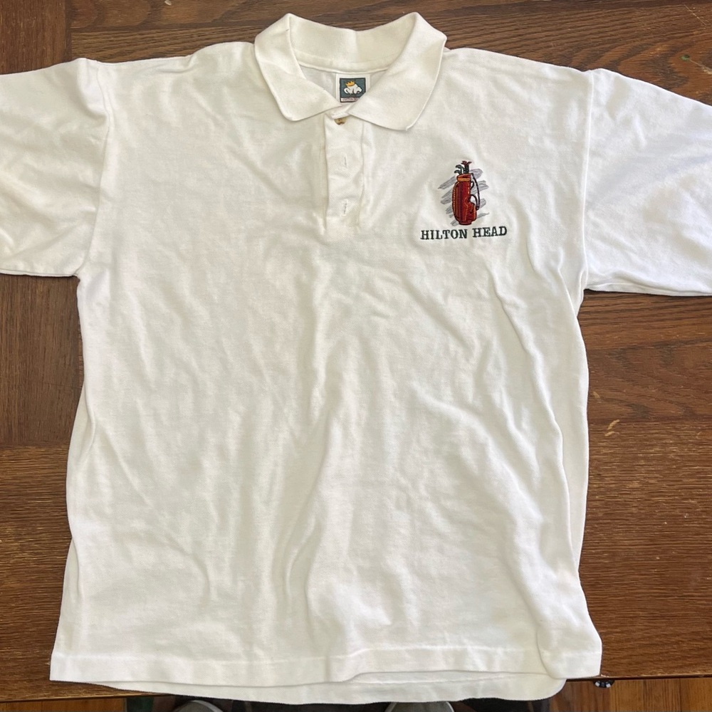 Vintage White Hilton Head Polo Shirt